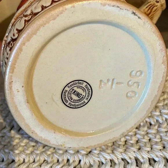 Vintage Lidded Stein Deer Fox Western Germany 9” - Picture 6 of 10